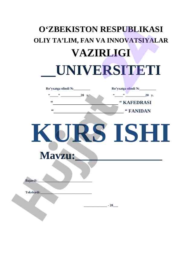 Algebraning Asosiy Teoremasi Haqida Kurs Isht