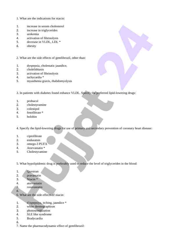 Lipid-lowering drugs and their effects on lipid levels