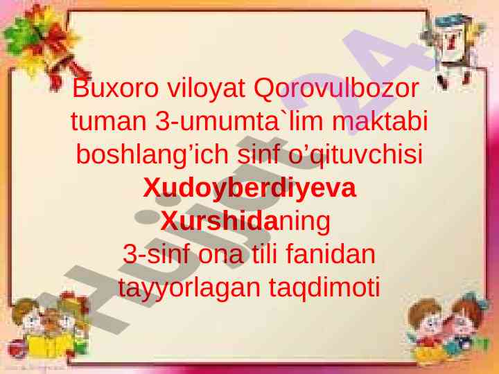 Ona tili fanidan tayyorlangan taqdimot