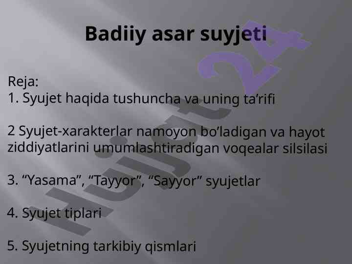 Badiiy asar suyjeti: tushuncha va tahlil
