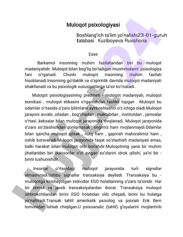Muloqot madaniyati va psixologiyaning ro‘li