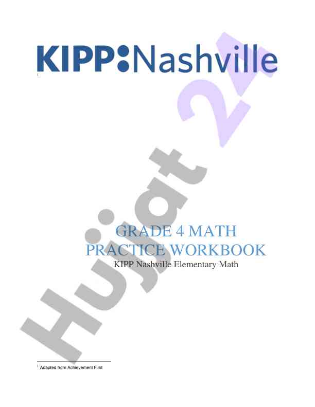 Grade 4 math practice workbook overview