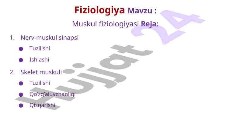 Muskul fiziologiyasi: nerv-muskul sinapsi tuzilishi