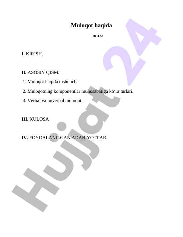 Muloqot Haqida Tushuncha Va Turlari