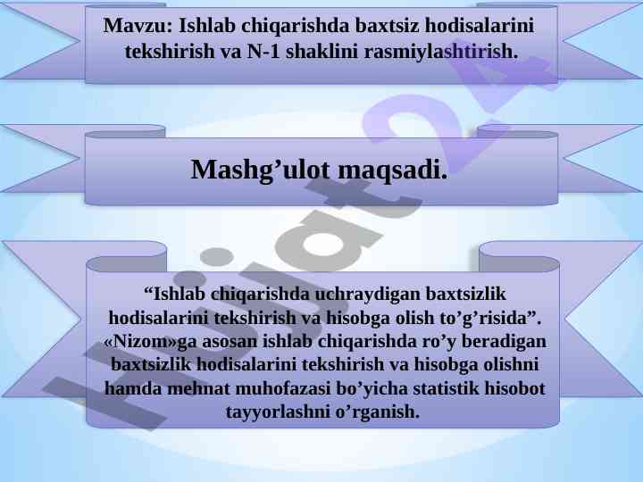 Tekshiruv va n-1 shaklini rasmiylashtirish
