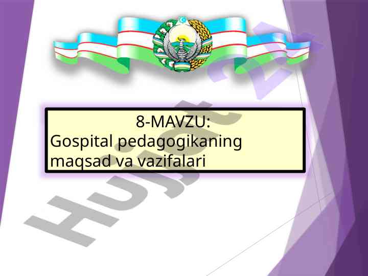 Gospital pedagogikaning maqsad va vazifalari tahlili