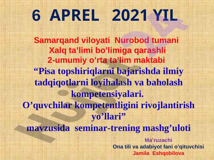 Pisa topshiriqlarida ilmiy tadqiqot kompetensiyalari