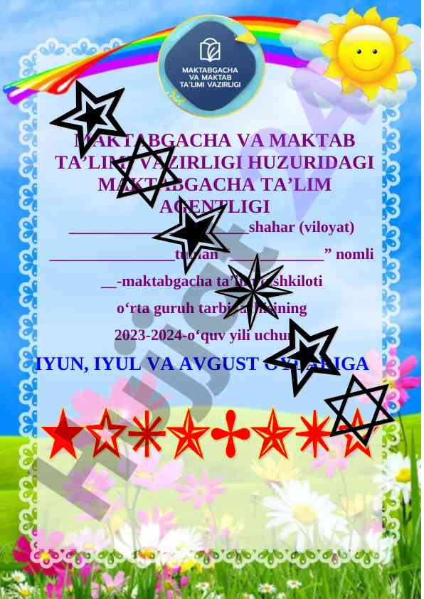 Yoz mavsumi faoliyatlari hisoboti va tavsiyalar