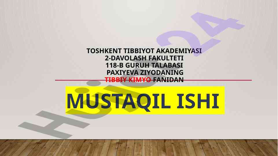 Oqsil tabiatli peptid va gormonlar mustaqil ish