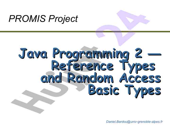 Java programming reference types and arrays