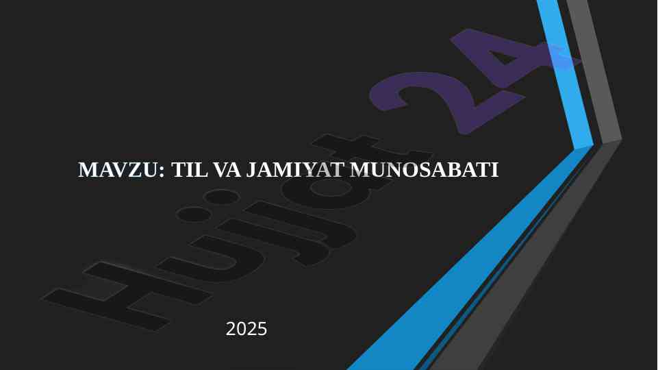 Til va jamiyat munosabati: sotsiolingvistik asoslar