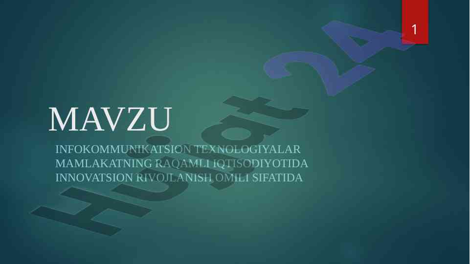 Infokommunikatsion texnologiyalar va mobil tijorat