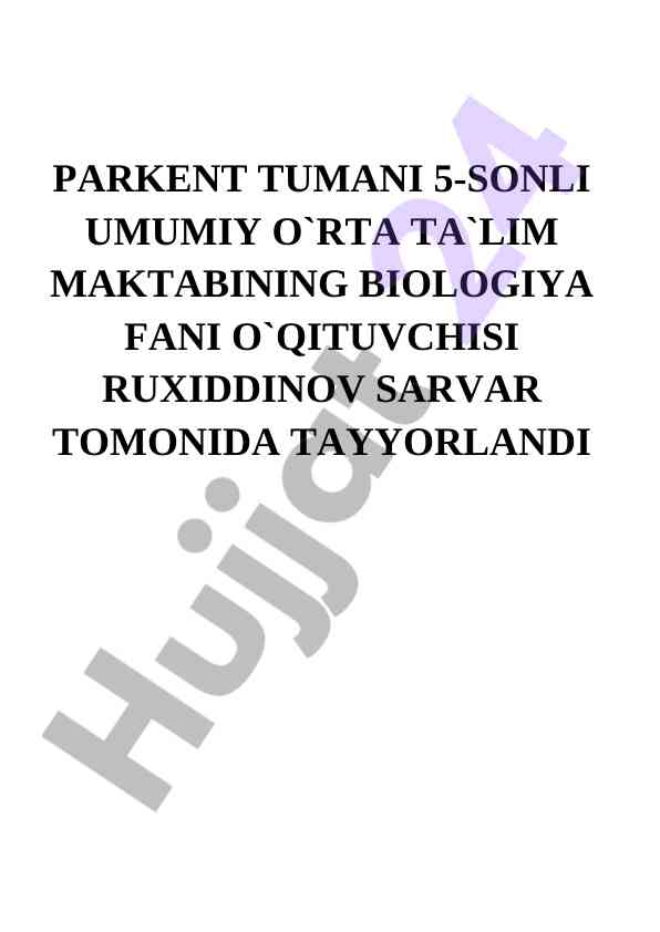 8-sinf biologiya olimpiadasi savollari