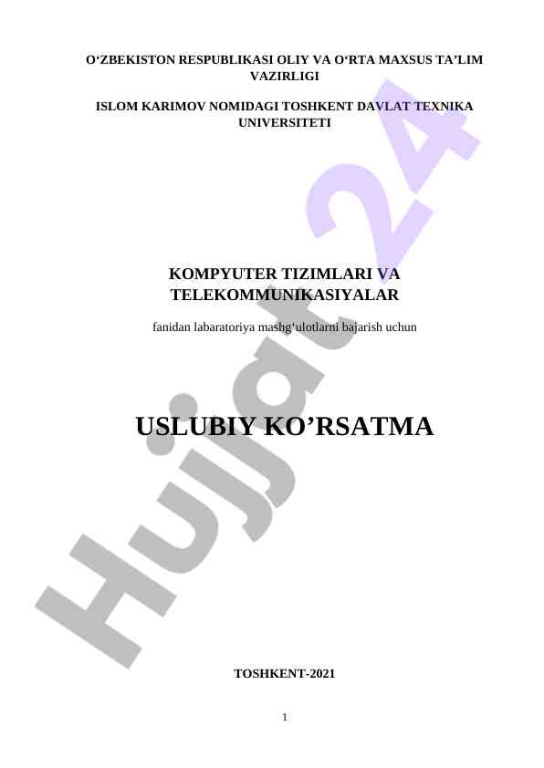 Kompyuter tizimlari va telekommunikatsiyalar laboratoriya uslubi