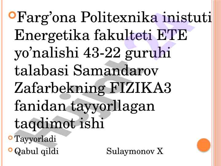 Plazma haqida umumiy tushuncha va xususiyatlari