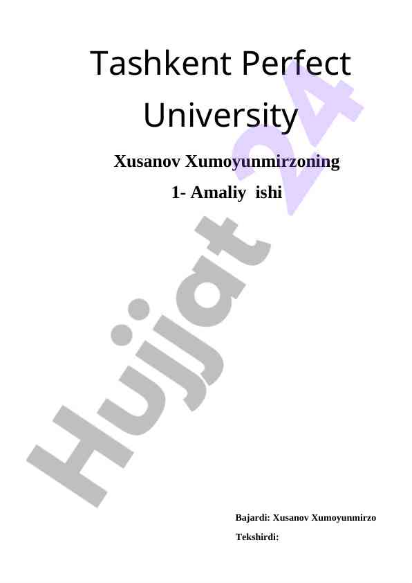 Tashkent perfect university amaliy ishining natijalari