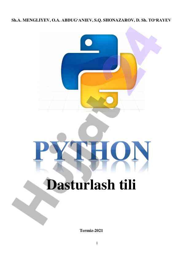 Python dasturlash tili o‘quv qo‘llanmasi