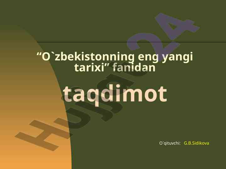 O‘zbekiston ta’lim sohasidagi islohotlar taqdimoti