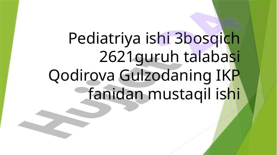 Ikp fanidan mustaqil ishning ahmiyati