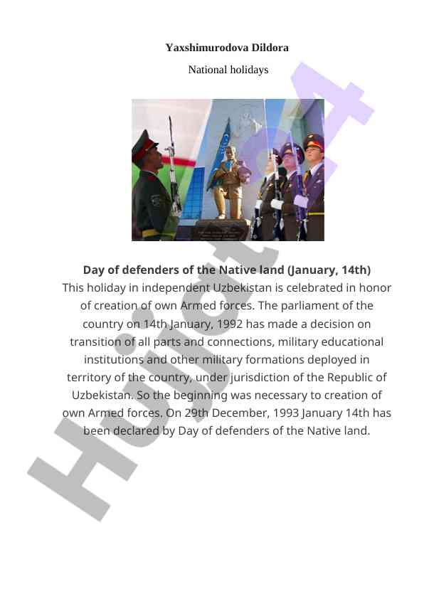 National holidays of uzbekistan and their significance