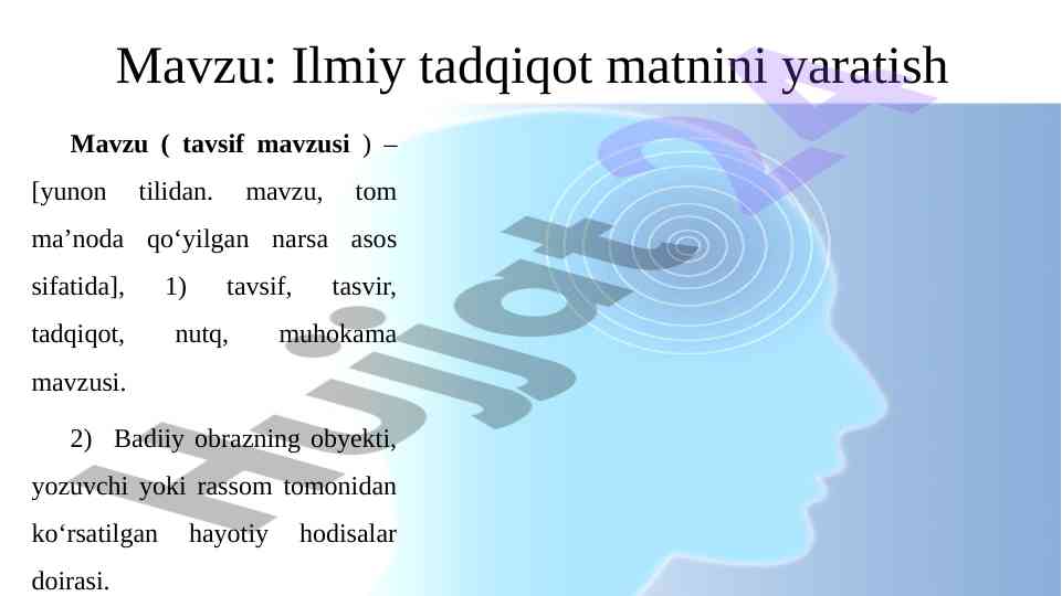 Ilmiy tadqiqot matnini yaratish asoslari