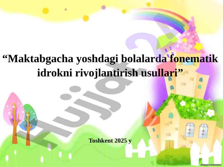 Fonematik idrokni rivojlantirish usullari