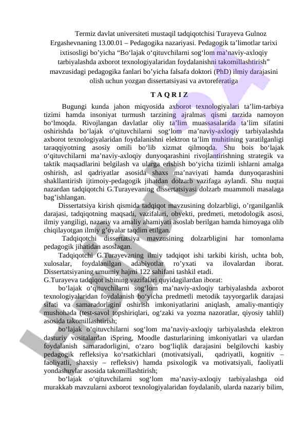 Axborot Texnologiyalaridan Foydalanishni Takomillashtirish