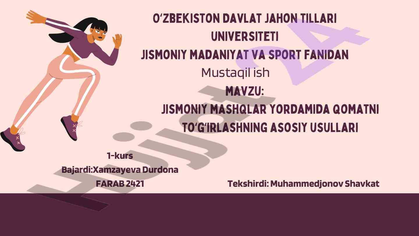 Jismoniy Mashqlar Yordamida Qomatni To'g'irlash