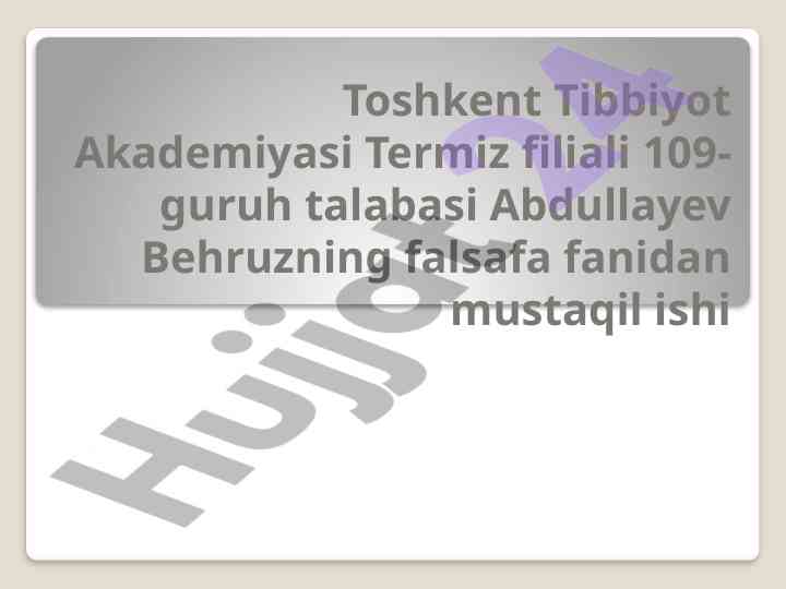 Oila va oila qadriyatlari ma'naviy madaniyat
