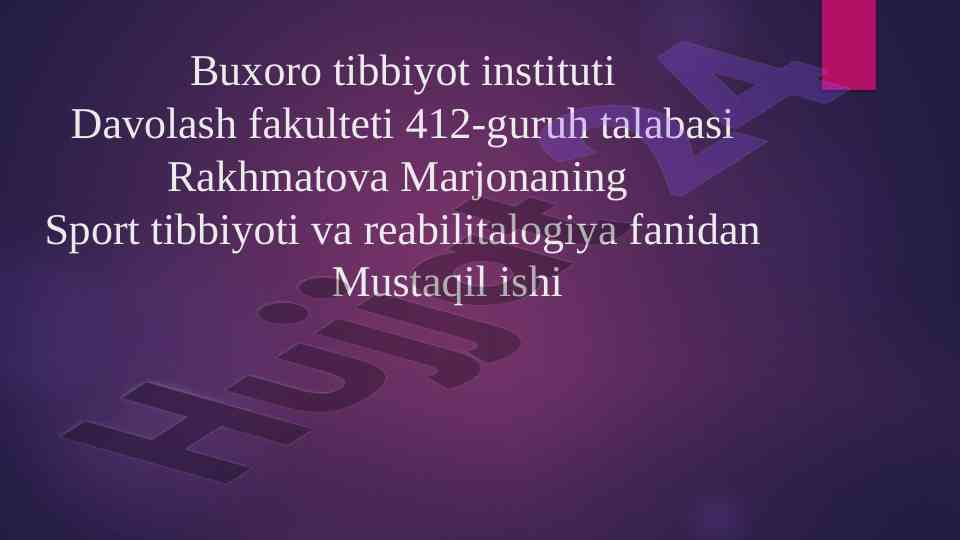 Jismoniy reabilitatsiya qandli diabet profilaktikasi