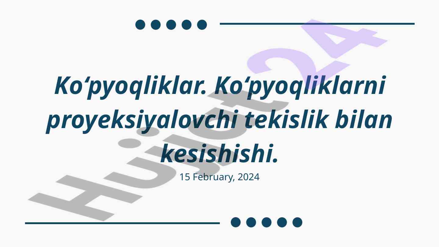 Ko‘pyoqliklarning geometrik ta’riflari va turlari