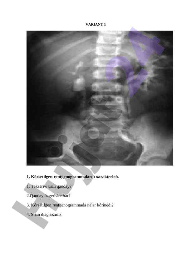 Rentgenogrammalarni tahlil qilish usullari