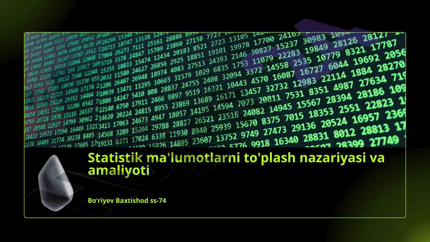Statistik ma'lumotlarni to'plash nazariyasi va amaliyoti