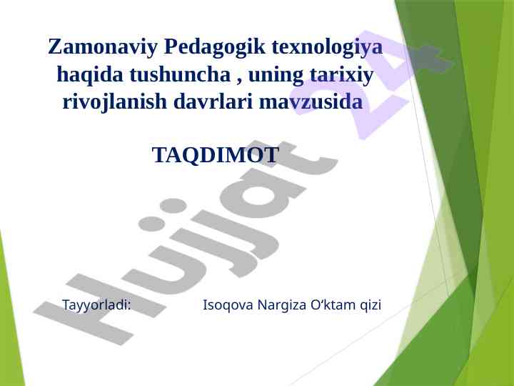 Zamonaviy pedagogik texnologiya haqida tushuncha
