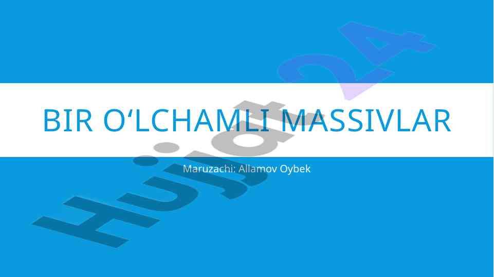Bir o'lchamli massivlar c++ tilida
