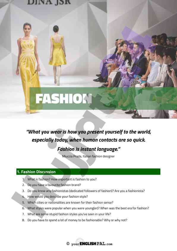 Understanding fashion trends and vocabulary