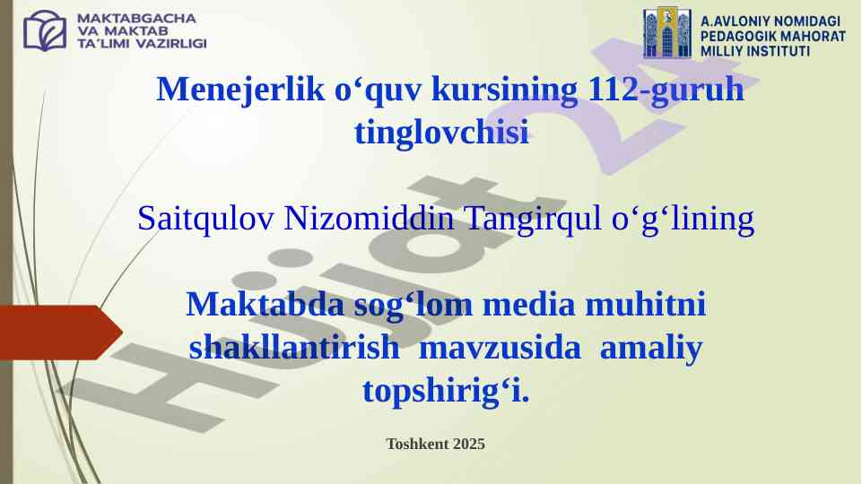 Maktabda sogʻlom media muhitni shakllantirish