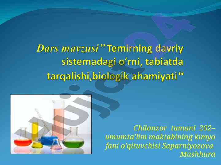 Temirning davriy sistemadagi o’rni mukammal tahlil