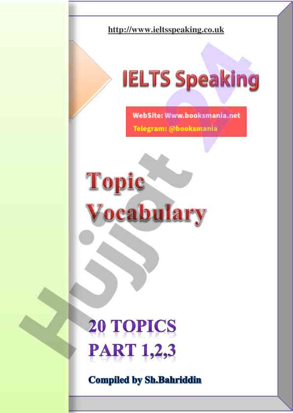 Ielts speaking 20 topics part 1 2 3 overview