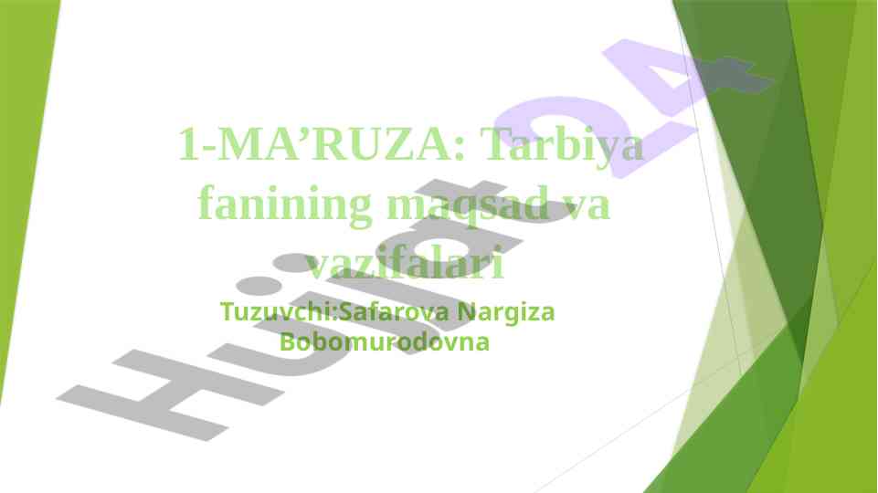 Ijtimoiy tarbiyaning maqsadlari va vazifalari