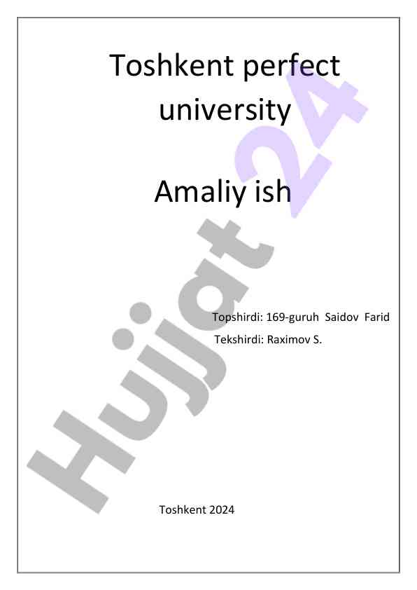 Amaliy ishlar va taqdimot yaratish usullari