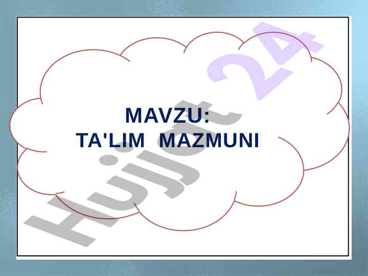 Ta'lim mazmuni va o'quv rejalari tahlili