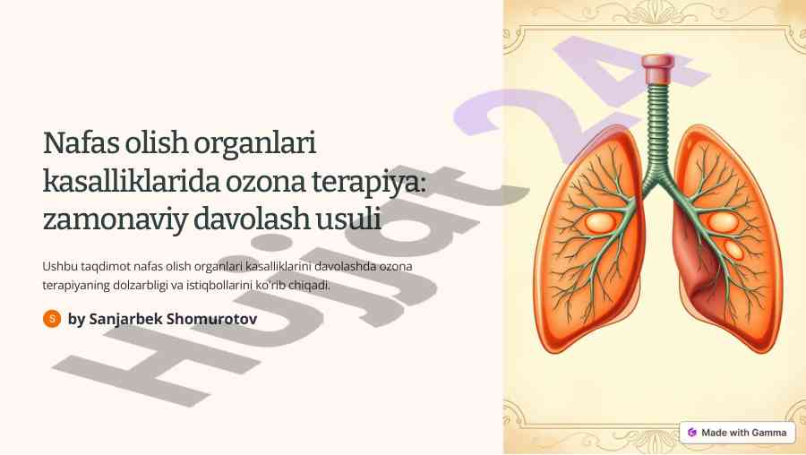 Nafas olish organlari kasalliklarida ozona terapiya