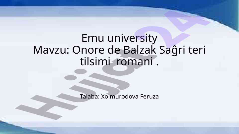 Onore De Balzak Saĝri Teri Tilsimi Romani