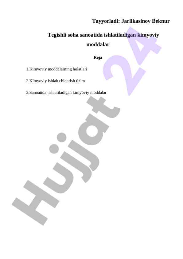 Kimyoviy moddalarning agrеgat holatlari tahlili