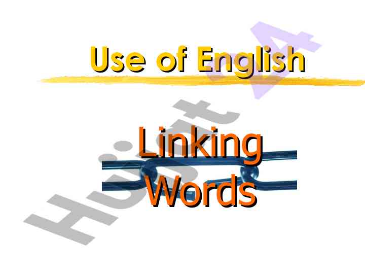 Understanding linking words in english grammar