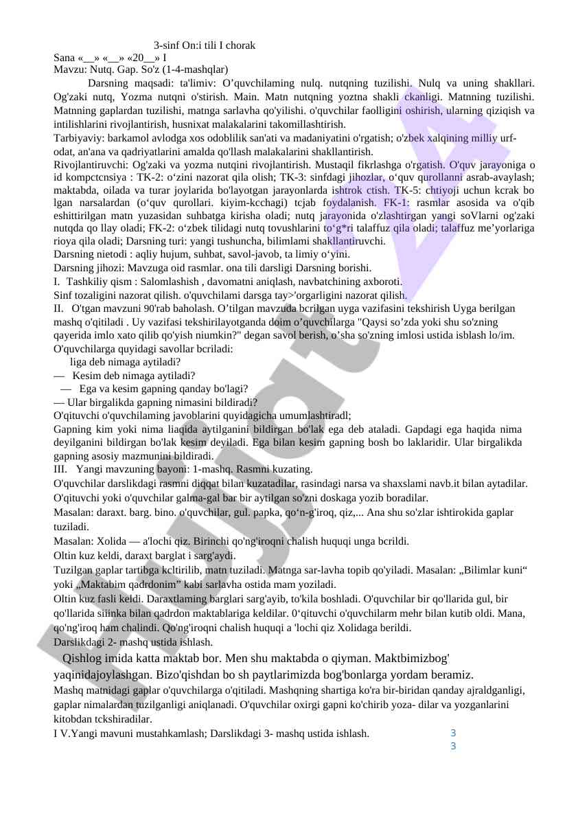 Nutq. gap. so'z darsining maqsadi va asosiy shakllari