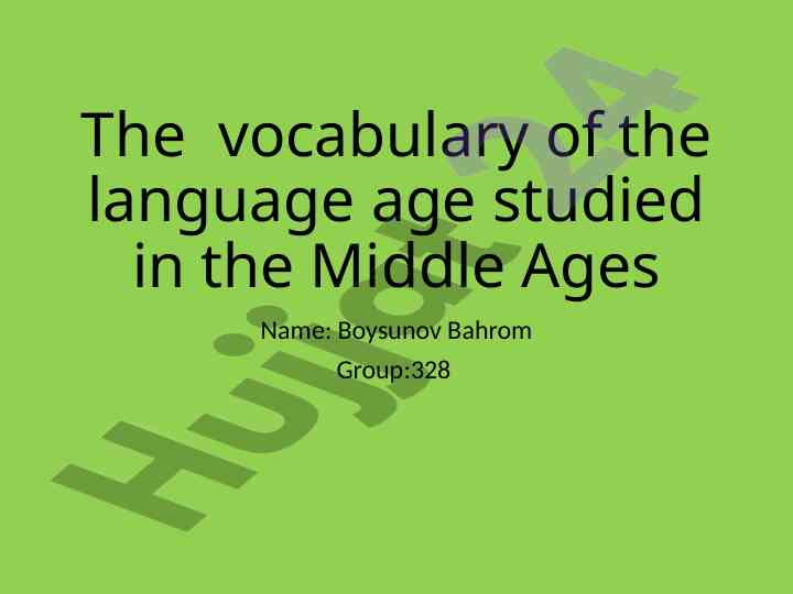 Vocabulary of middle english literature analysis