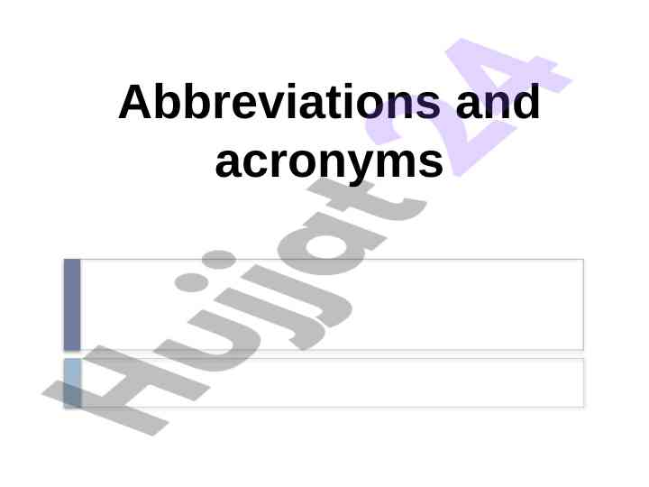 Understanding abbreviations and acronyms in context