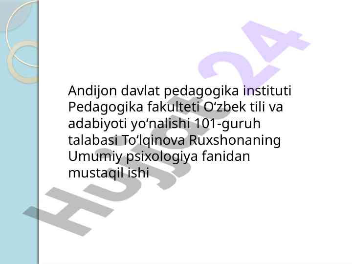 Yetuklik davri psixologiyasining psixologik xususiyatlari